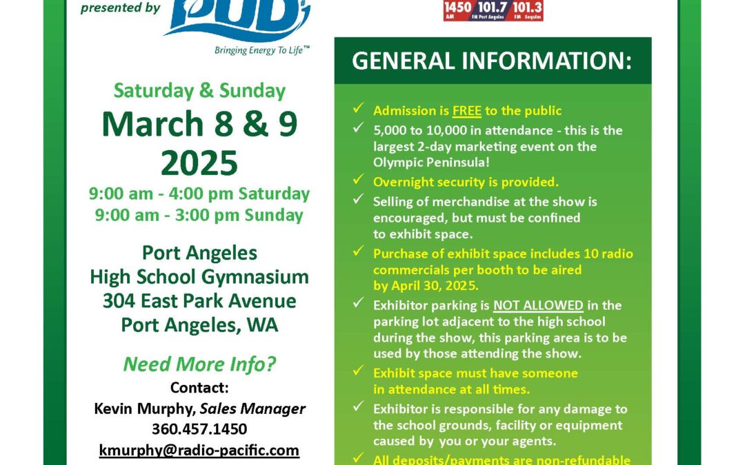 KONP Home Show in Port Angeles on March 8th – 9th, 2025