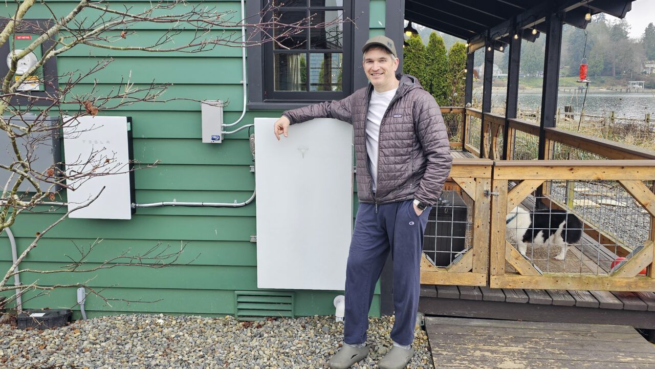 Tesla Powerwall 3 home battery paired with rooftop solar on Bainbridge Island, installed by Power Trip Energy
